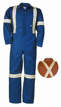 Twill Work Deluxe Coverall with Reflective Tape (429BF)